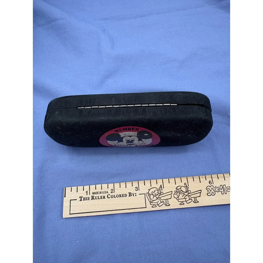 Disney Mickey Mouse Club Glasses Case OS Black Member Logo Disneyland Resort